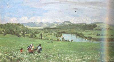 Hans Thoma The Rhine Near Sackingen (nn02) oil painting picture